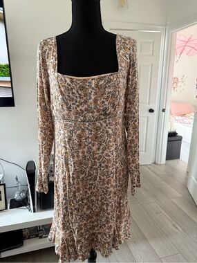 Free People Floral dress in Beige and Brown
